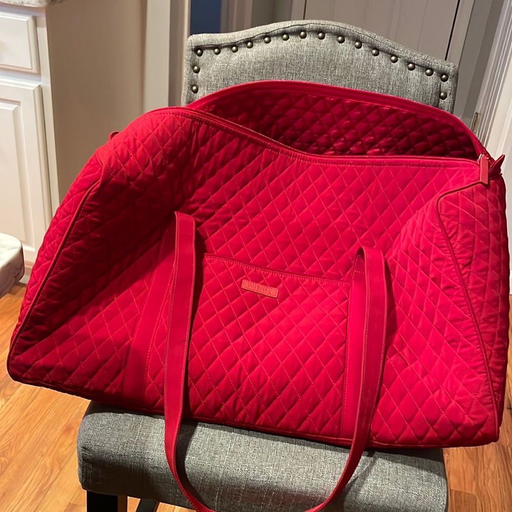 Vera Bradley Red Quilted Travel Bag